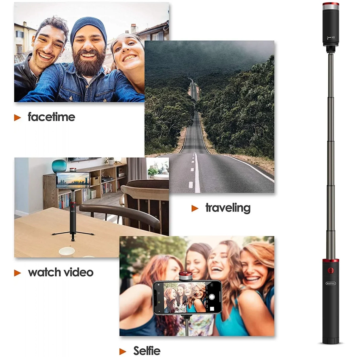 Ασύρματο τρίποδο selfie stick με φλάς φωτισμό Bluetooth – Wireless Remote Control BST01 - Image 3