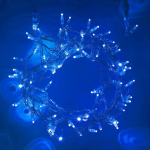 Χριστουγεννιάτικα Λαμπάκια Μπλε Πρίζας 100 LED με διάφανο καλώδιο 3m - Image 2