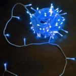 Χριστουγεννιάτικα Λαμπάκια Μπλε Πρίζας 100 LED με διάφανο καλώδιο 3m - Image 3