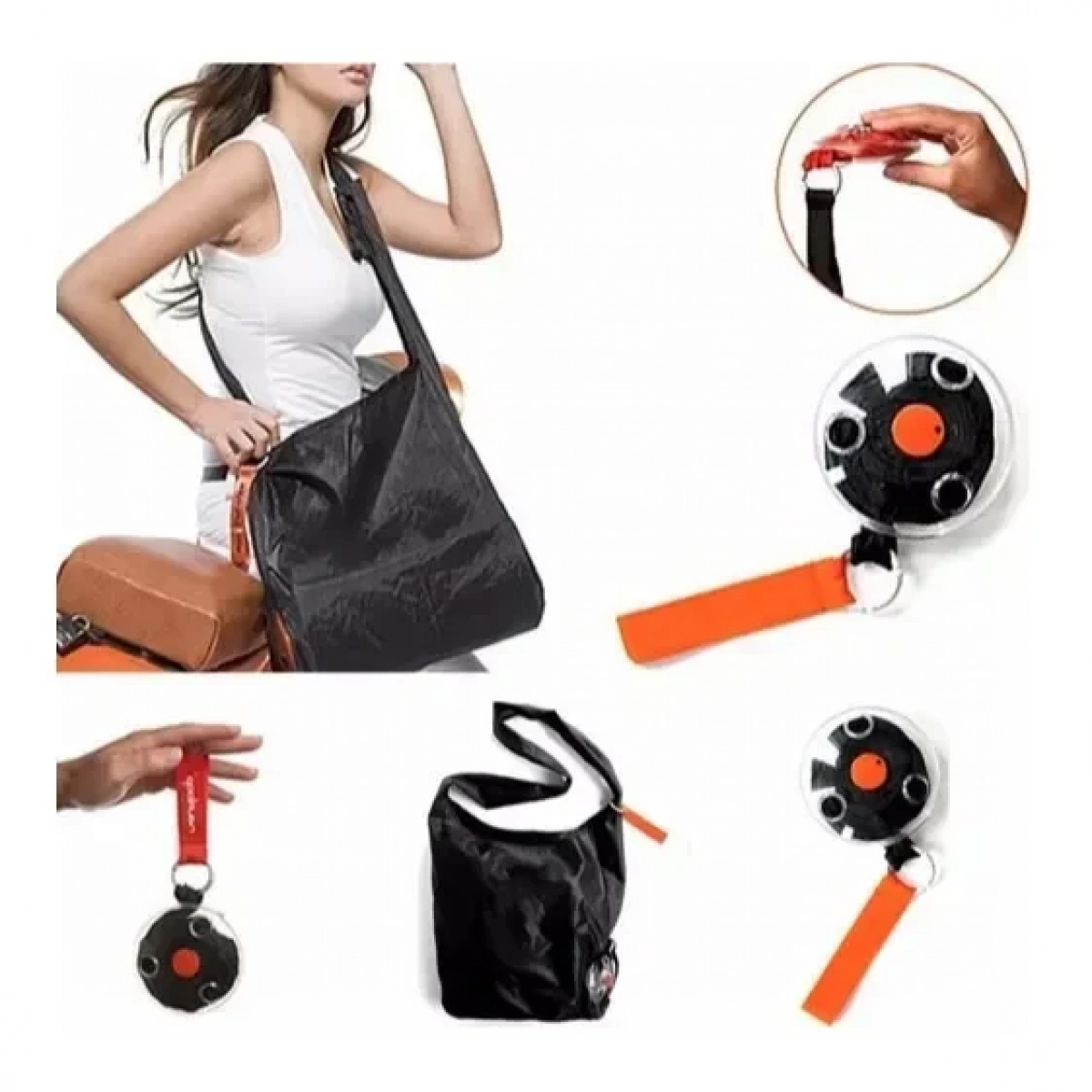 Επαναχρησιμοποιούμενη τσάντα μπρελόκ – Roll Up Shopping Bag