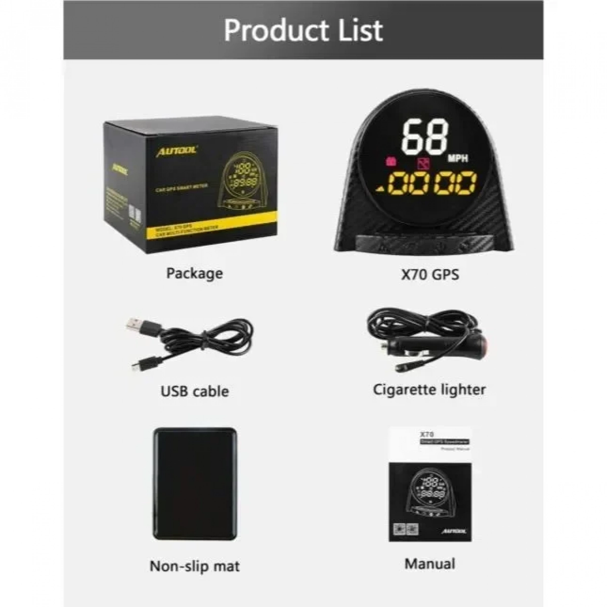 Έξυπνο πολυλειτουργικό ταχύμετρο GPS AUTOOL - X70