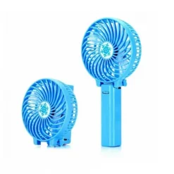 Μίνι Φορητός Αναδιπλούμενος Ανεμιστήρας Επαναφορτιζόμενος - Handy Folding Mini Fan, σε μπλε χρώμα