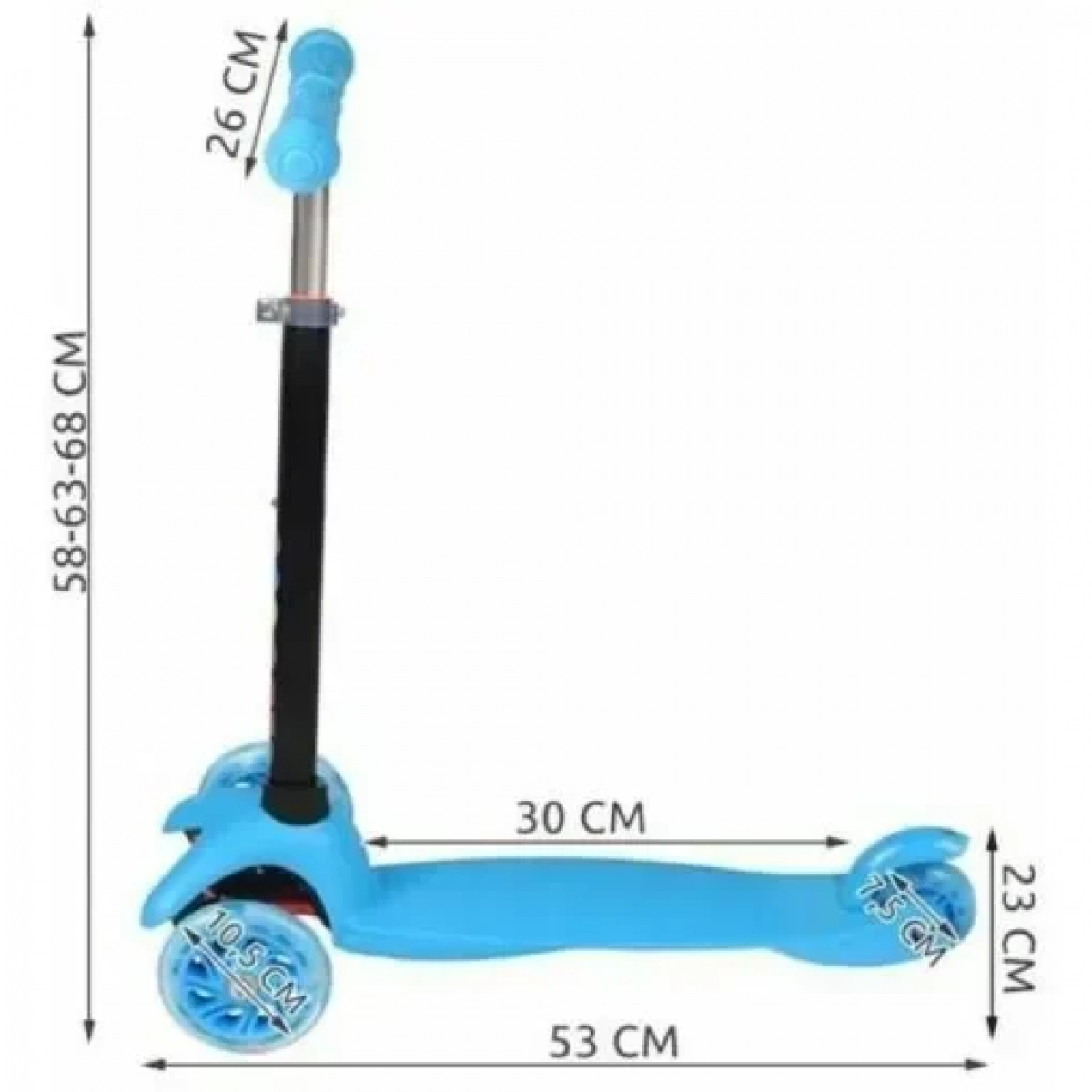Παιδικό τρίροδο πατίνι πόλης Blue με Led 1107 - Image 3