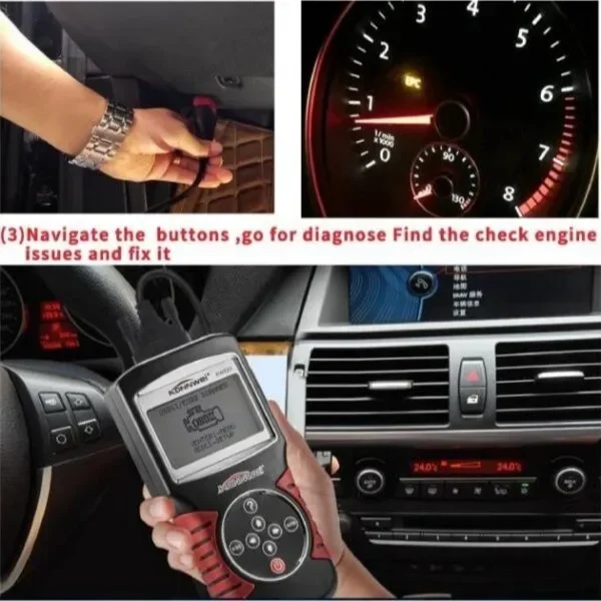 Ψηφιακό διαγνωστικό αυτοκινήτων obdII/eobd Scanner Konnwei KW820