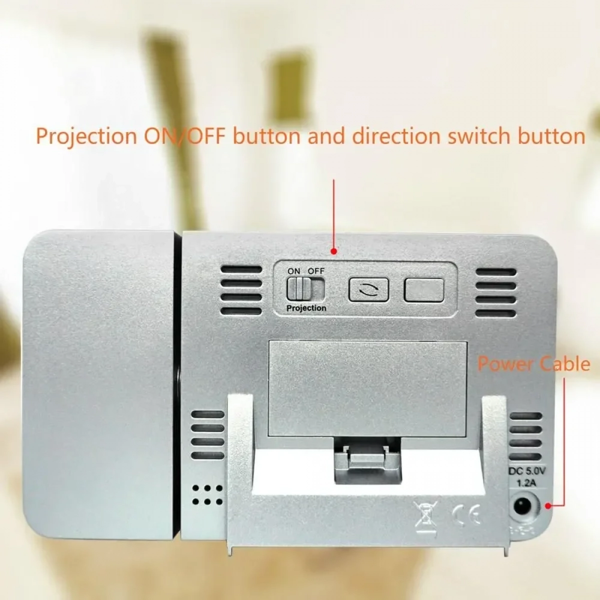 Ρολόι Ξυπνητήρι FanJu FJ3531 Projection Alarm Clock, σε λευκό χρώμα