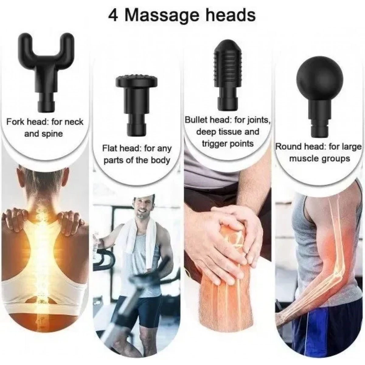 Συσκευή Μασάζ MUSCLE MASSAGER FASCIAL GUN KH-320, σε κόκκινο χρώμα - Image 3