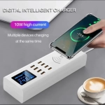 Φορτιστής QI Wireless USB Charger LED Display Quick Charge 3.0