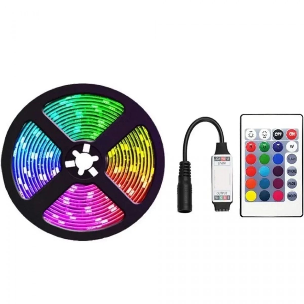 Αδιάβροχη Ταινία LED Σετ με Τηλεχειριστήριο SMD5050 12V RGB 4m - Photo2