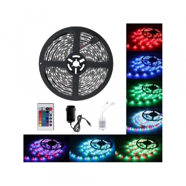 Αδιάβροχη Ταινία LED Σετ με Τηλεχειριστήριο SMD5050 12V RGB 4m