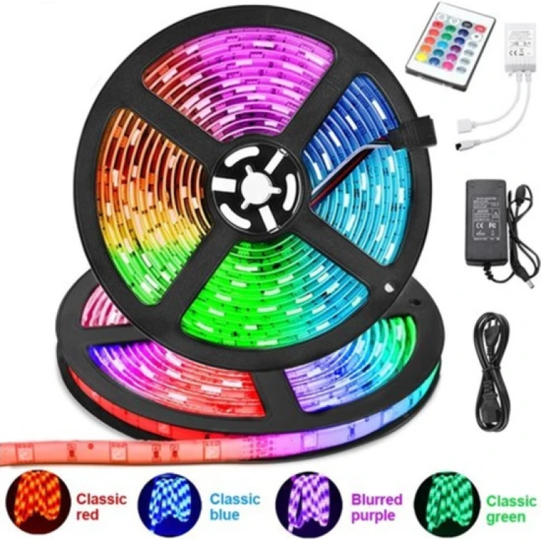 Ταινία LED Σετ με Τηλεχειριστήριο SMD5050 12V RGB 5m