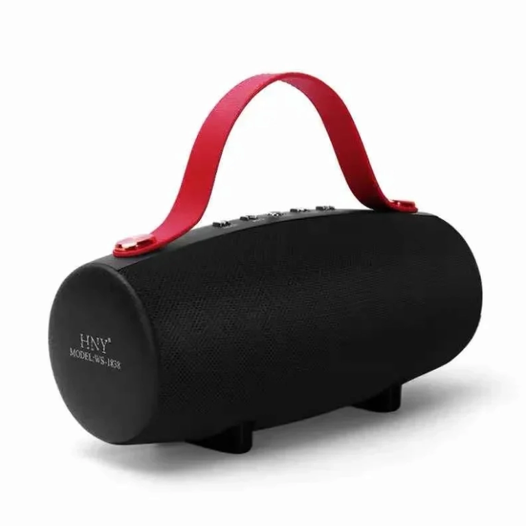 Mini Speaker Model Ws-1838 Best Quality Super Audio Bass Suport FM Rad, σε μαύρο χρώμα