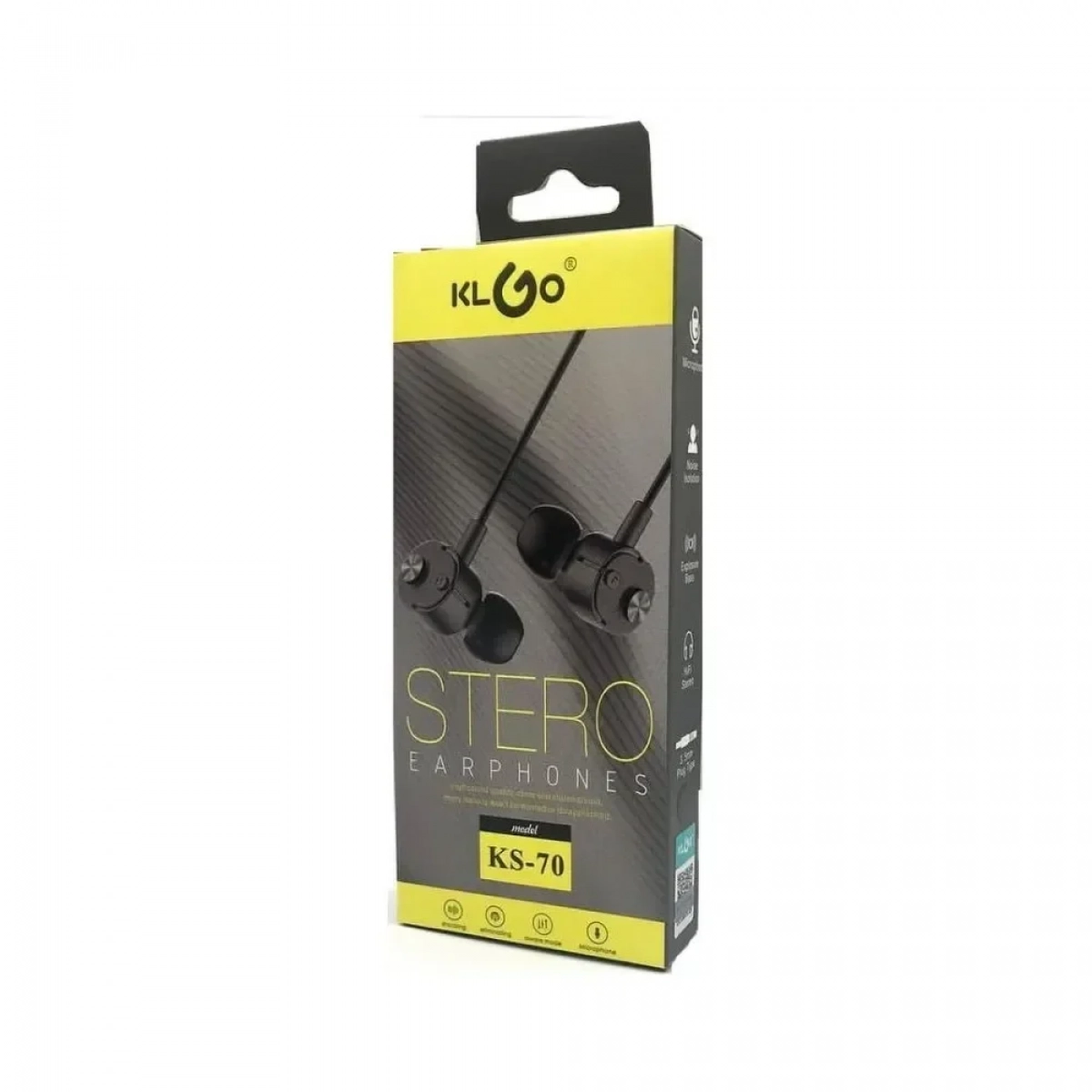 Ακουστικό Handsfree KLGO KS-70 Stereo, σε μαύρο χρώμα