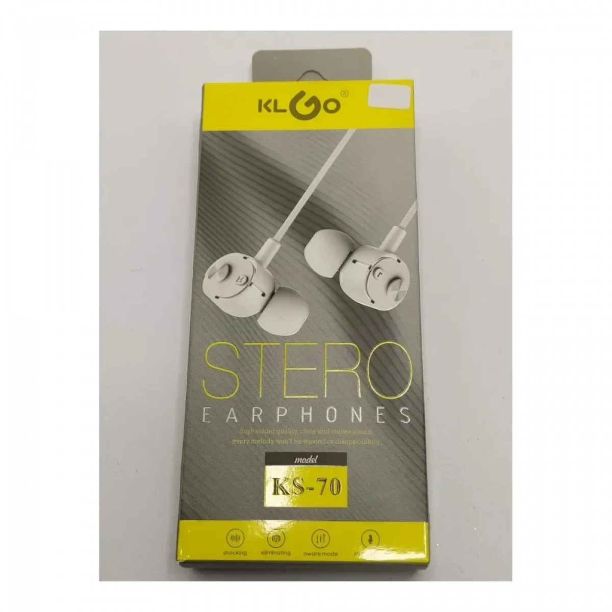 Ακουστικό Handsfree KLGO KS-70 Stereo, σε λευκό χρώμα