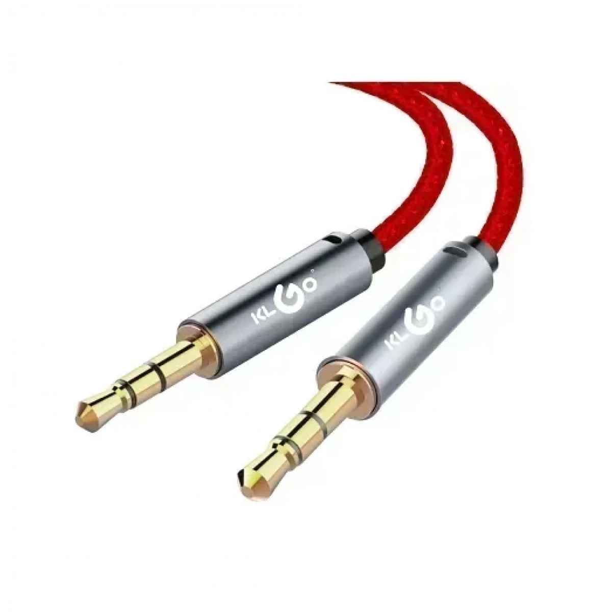 KLGO Καλώδιο Ήχου Στερεοφωνικό 1μ. 3.5mm Αρσενικό-Αρσενικό σε Κόκκινο