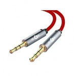 KLGO Καλώδιο Ήχου Στερεοφωνικό 1μ. 3.5mm Αρσενικό-Αρσενικό σε Κόκκινο