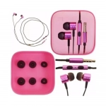 Ακουστικά Stereo Handsfree Με Ρυθμιστή – Ροζ (EN50332-2)