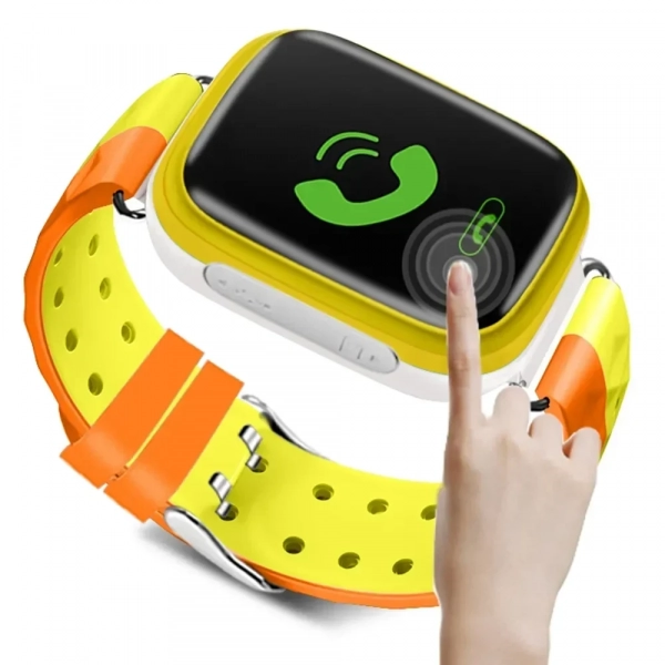 Παιδικό Smart Watch με Οθόνη, GPS Tracker, Υποστήριξη SIM για IOS και Android - OEM Q80, σε πορτοκαλί χρώμα