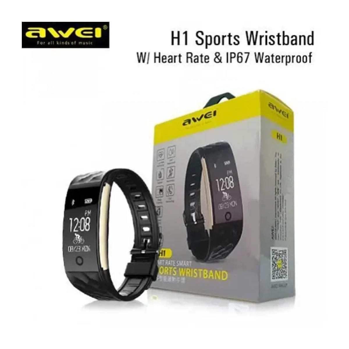 Awei H1 sport Smart Band Fitness Bracelet, σε μαύρο χρώμα - Image 4
