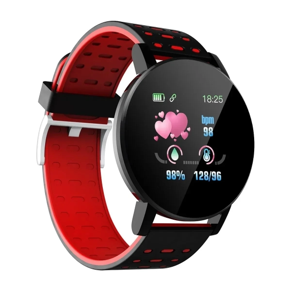 119 Plus Smart Bracelet IP65 Waterproof Fitness Tracker Pedometer Fitness Tracker Smartwatch, σε κόκκινο χρώμα