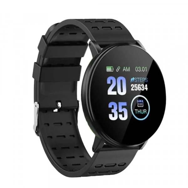 119 Plus Smart Bracelet IP65 Waterproof Fitness Tracker Pedometer Fitness Tracker Smartwatch, σε μαύρο χρώμα