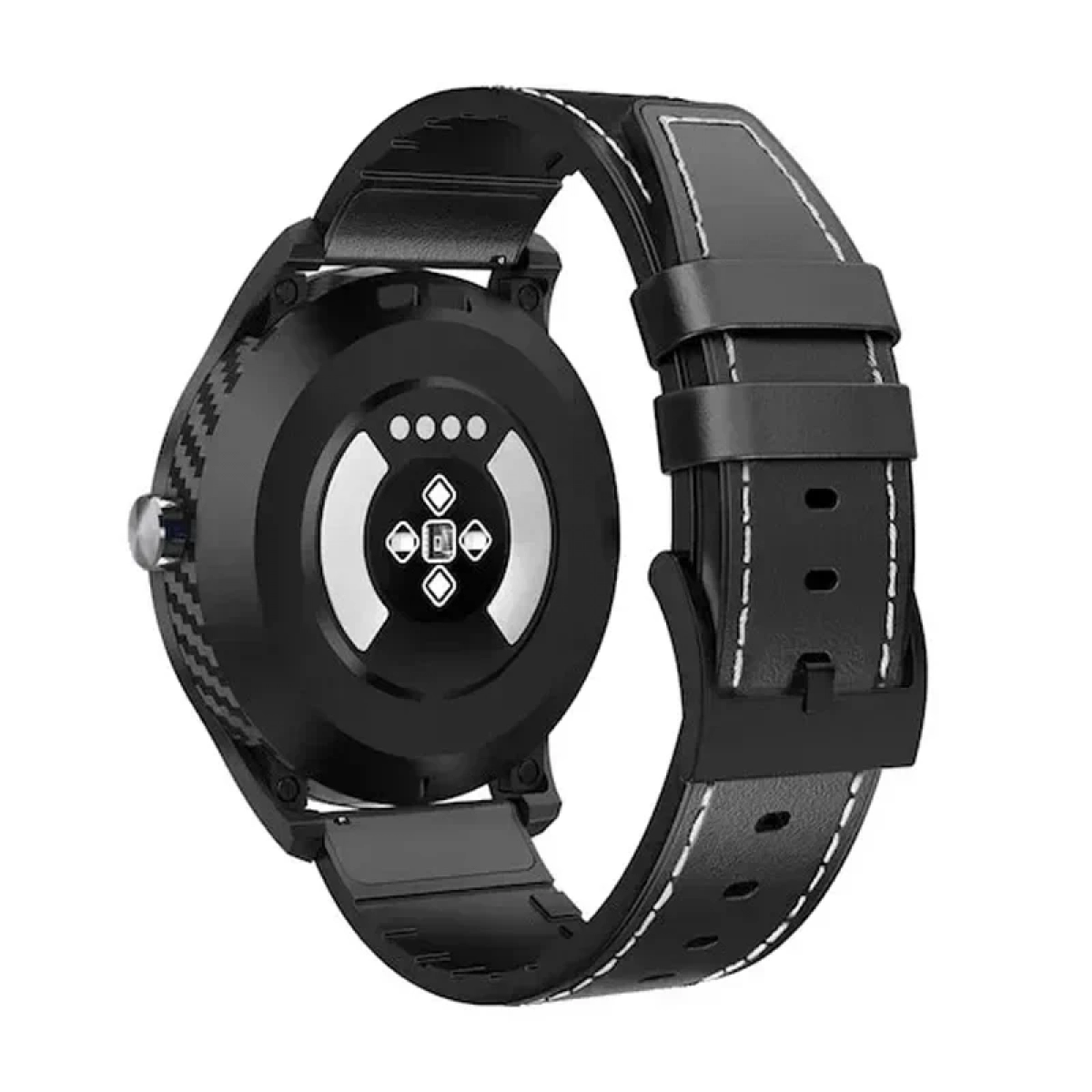 Αδιάβροχο Smart Watch Bluetooth Fitness Tracker- OEM DT98, με μαύρο δερμάτινο λουράκι