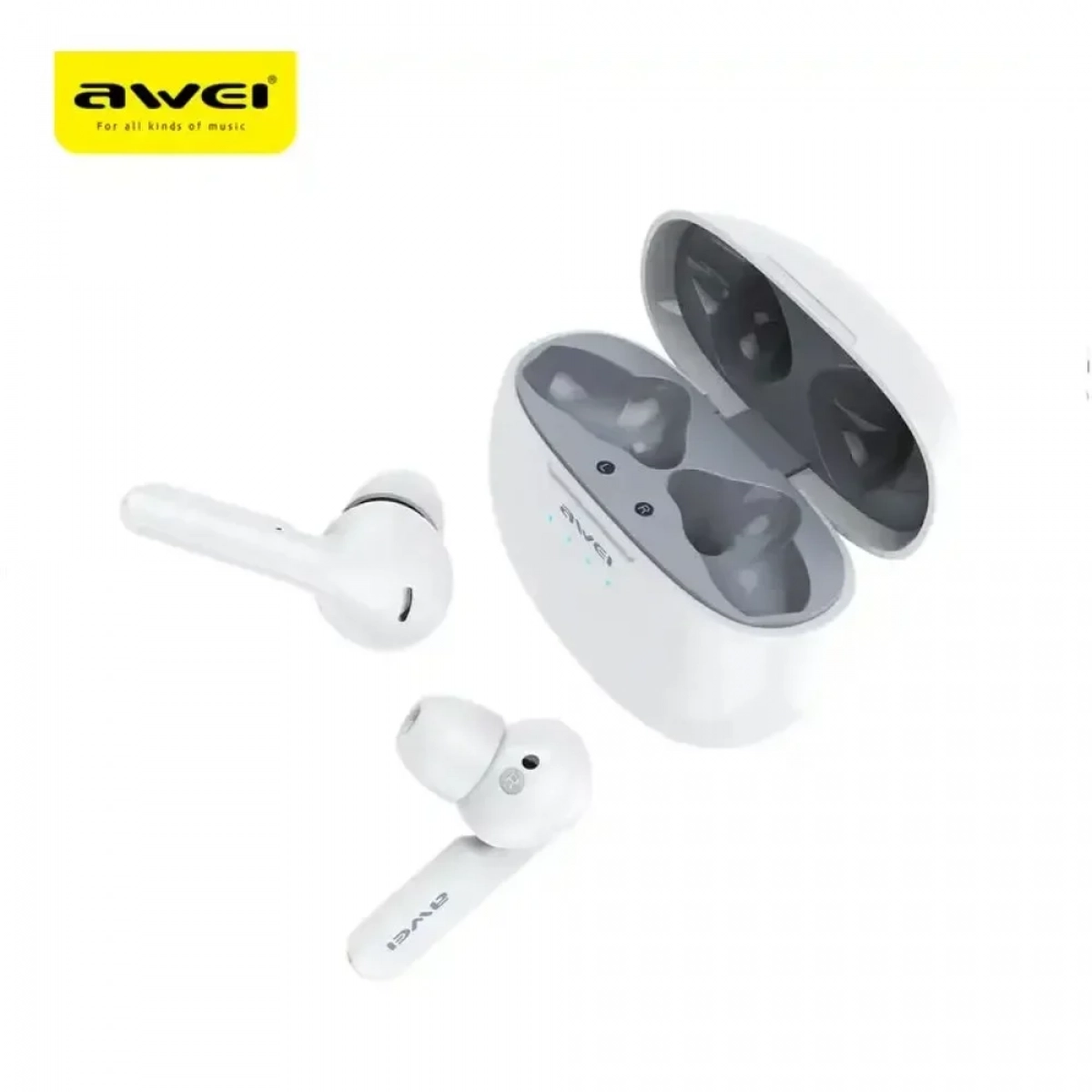 Awei T15 TWS Bluetooth Ακουστικά με Βάση Φόρτισης – Λευκό - Photo6