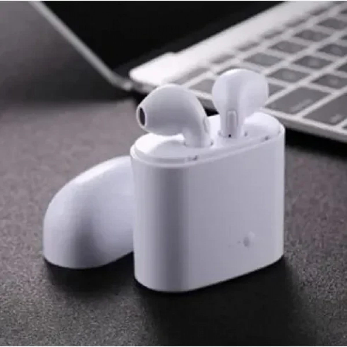 Ασύρματα ακουστικά Bluetooth TWS i7s με θήκη φόρτισης, σε λευκό χρώμα