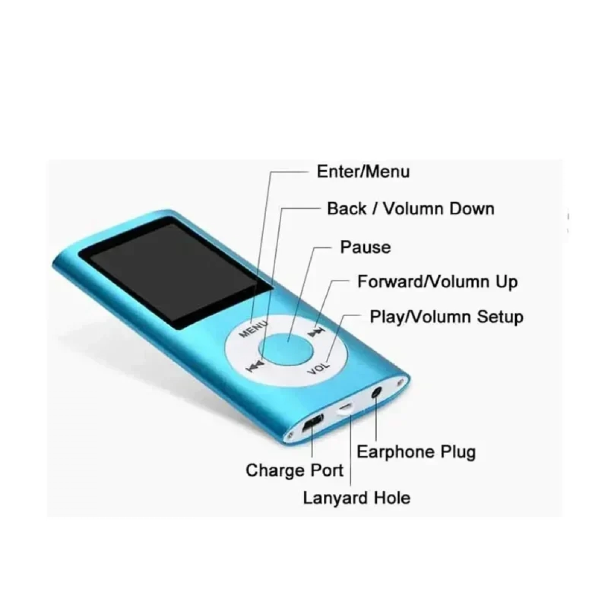 Andowl MP4 Player, σε μπλε χρώμα
