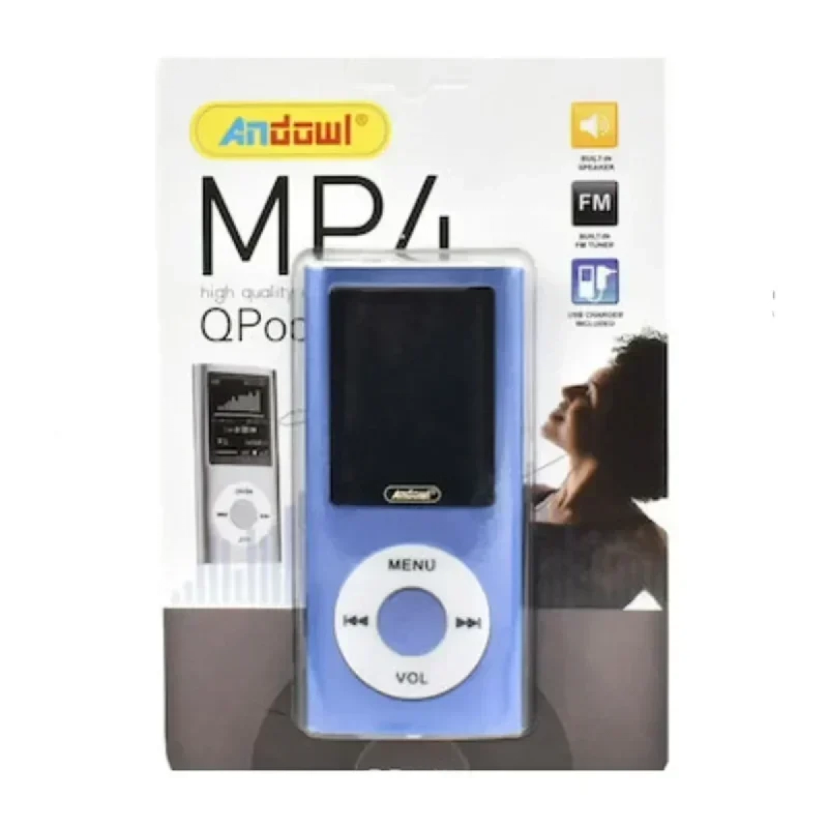 Andowl MP4 Player, σε μπλε χρώμα