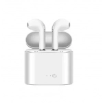 Ασύρματα ακουστικά Bluetooth TWS i7s με θήκη φόρτισης, σε λευκό χρώμα