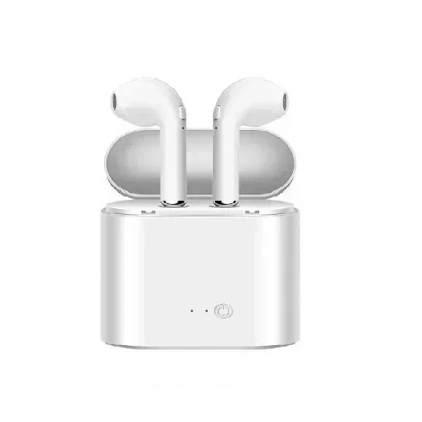 Ασύρματα ακουστικά Bluetooth TWS i7s με θήκη φόρτισης, σε λευκό χρώμα