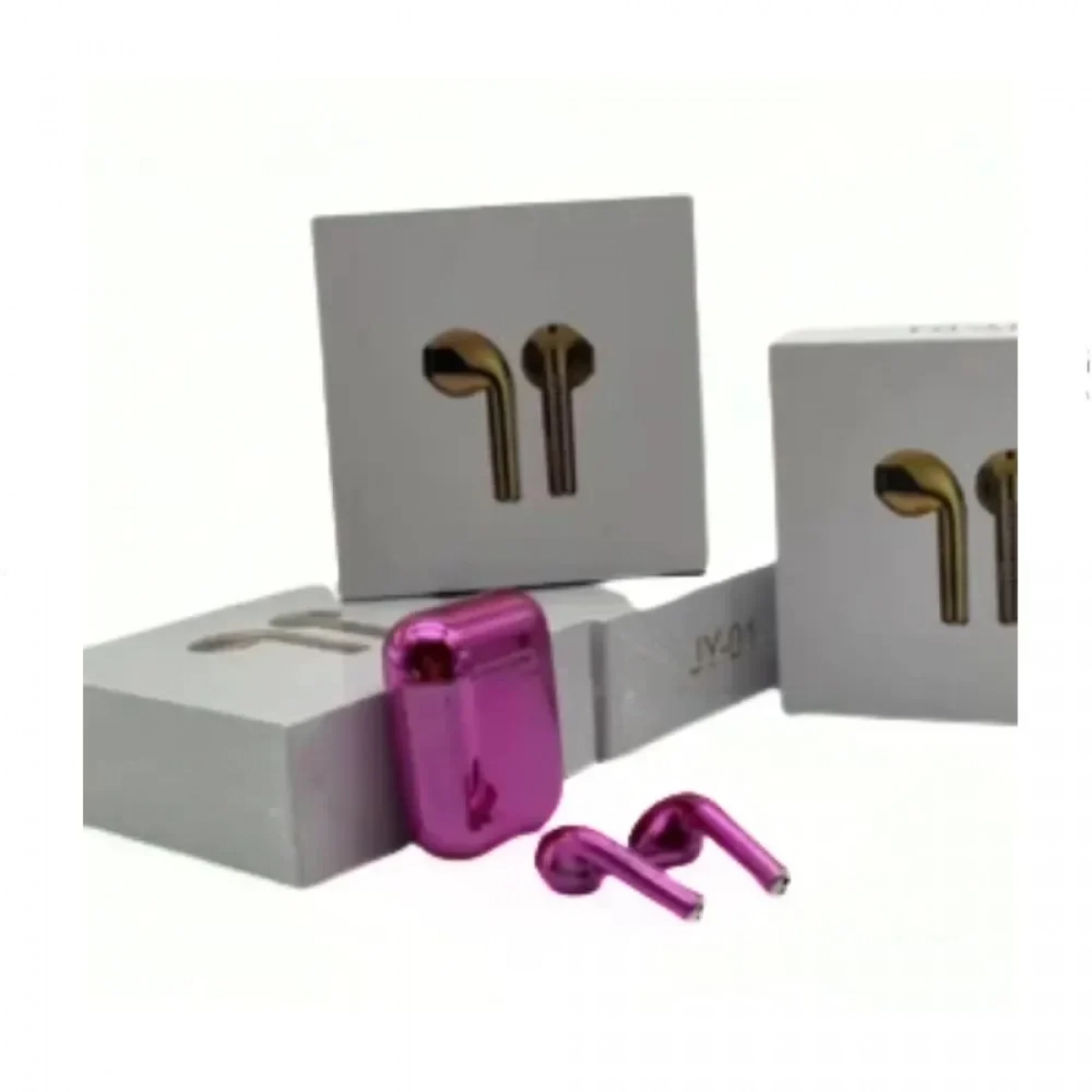 JY-01 Bluetooth Handsfree Ακουστικά με Θήκη Φόρτισης - Ροζ - Photo4