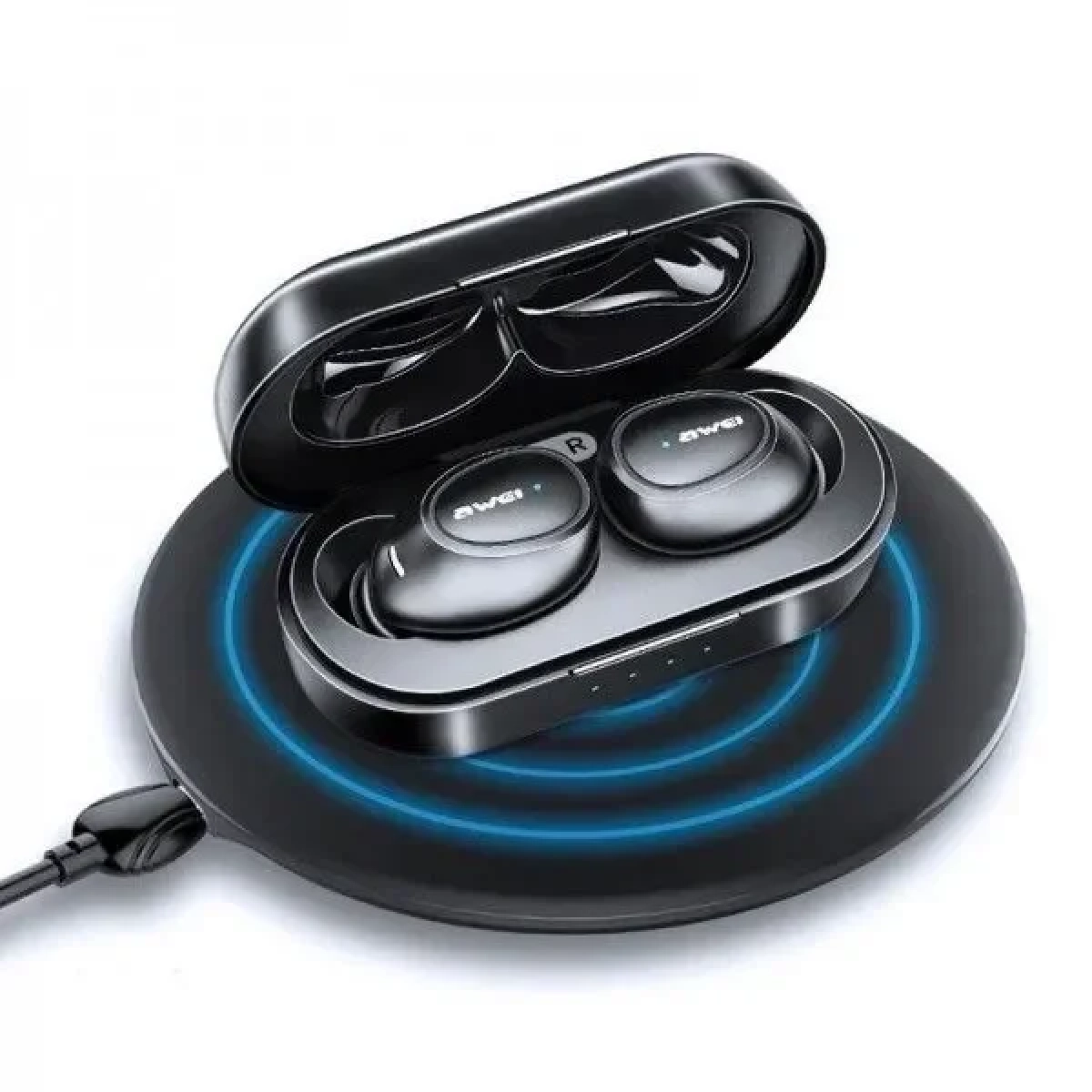 Ασύρματα Bluetooth Ακουστικά με Βάση Φόρτισης Awei T6C - Μαύρο