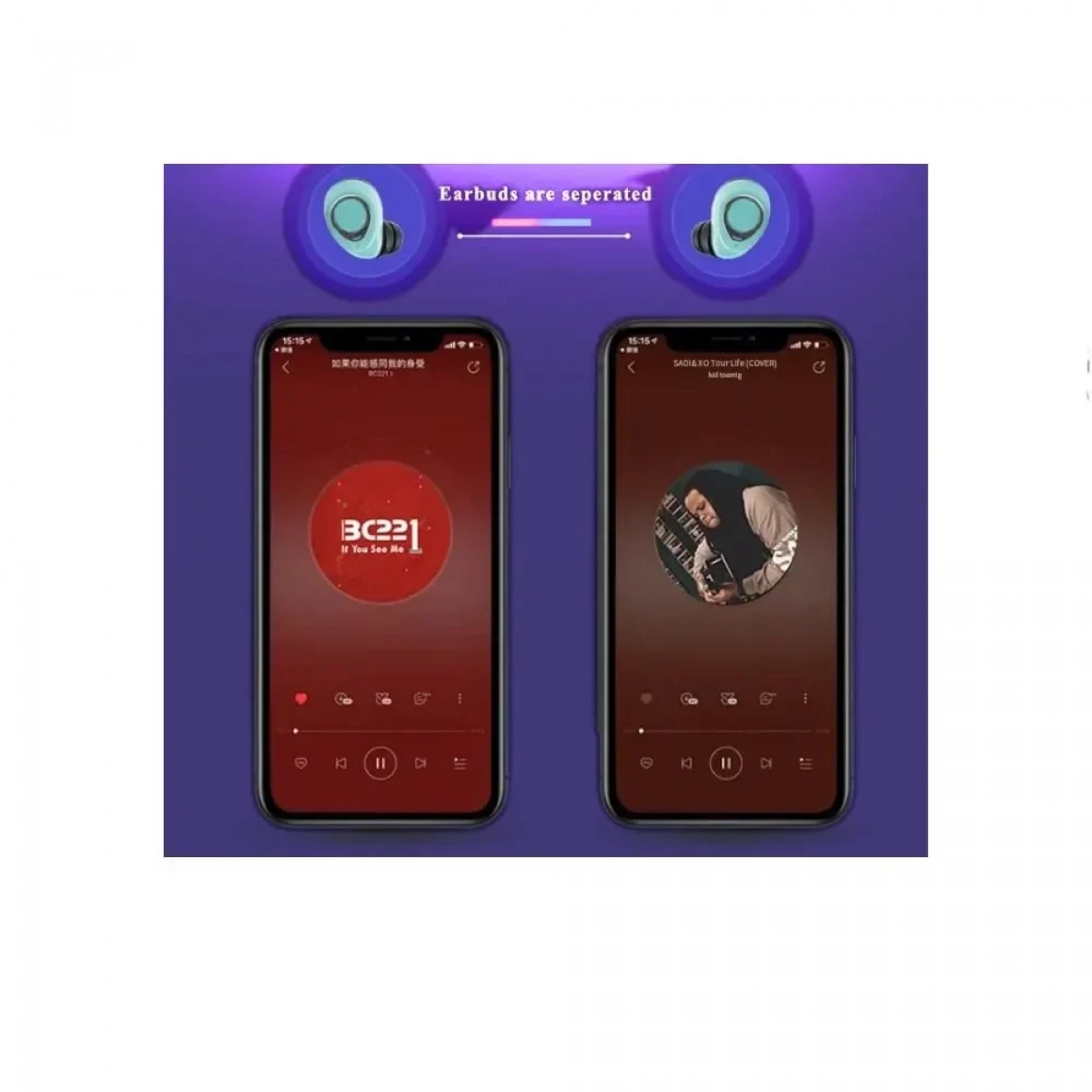 AKZ-W8 Ασύρματα Διπλά Στερεοφωνικά Ακουστικά Bluetooth 5.0 - Photo5