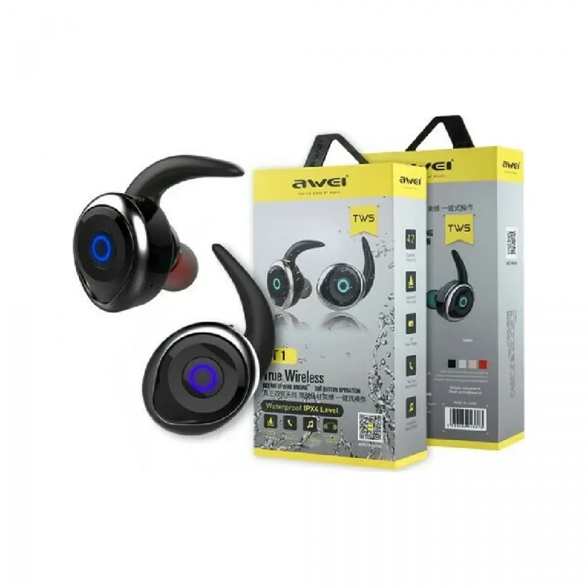 Awei T1 Ανθεκτικά Bluetooth In-Ear Ακουστικά - Μαύρο Χρώμα - Image 3