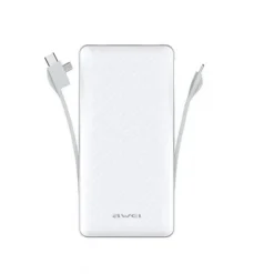 Awei P62K White 20000mAh Powerbank With USB/Micro USB/USB Type C/ Lightning, σε λευκό χρώμα
