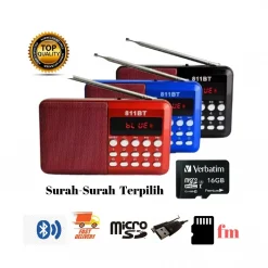 BEST QUALITY RECHARGEABLE RADIO SPEAKER SURAH 811BT, σε κόκκινο χρώμα