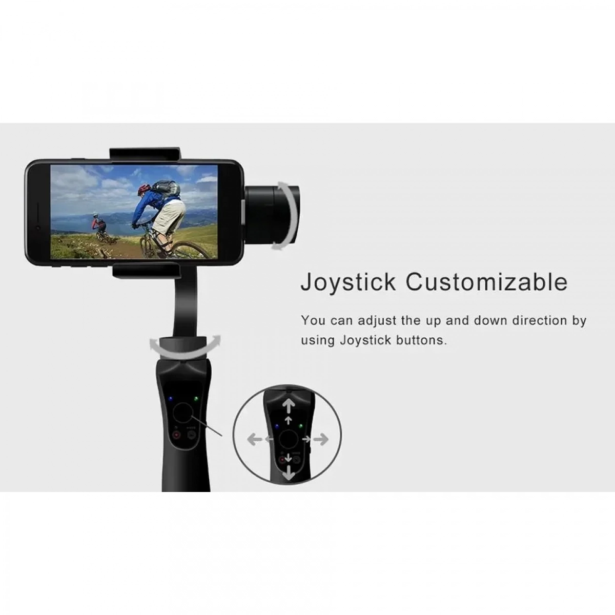 Bluetooth χειροκίνητος σταθεροποιητής εικόνας & βίντεο κινητού – Handheld Stabilizer Gimbal 3-Axis Selfie stick με Powerbank, JoyStick, Zoom & App-OEM
