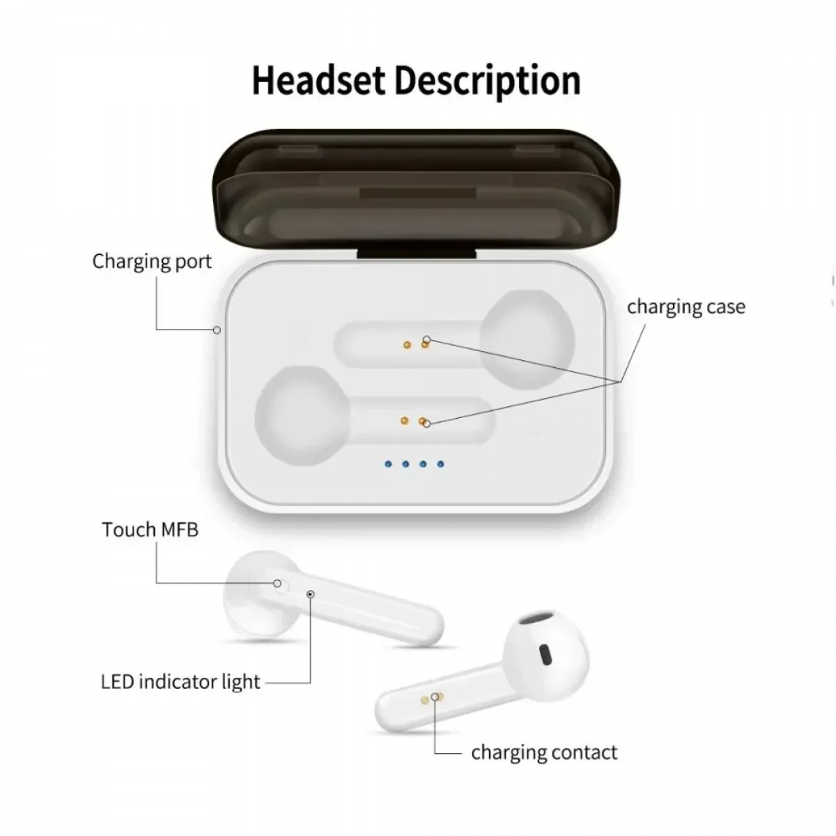 Bluetooth Fineblue Flypods J10 Touch με δόνηση Chip PAU - Photo6