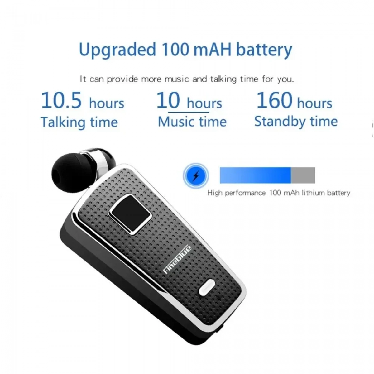Bluetooth Fineblue Hands Free F970 PRO - Μάυρο - Photo3