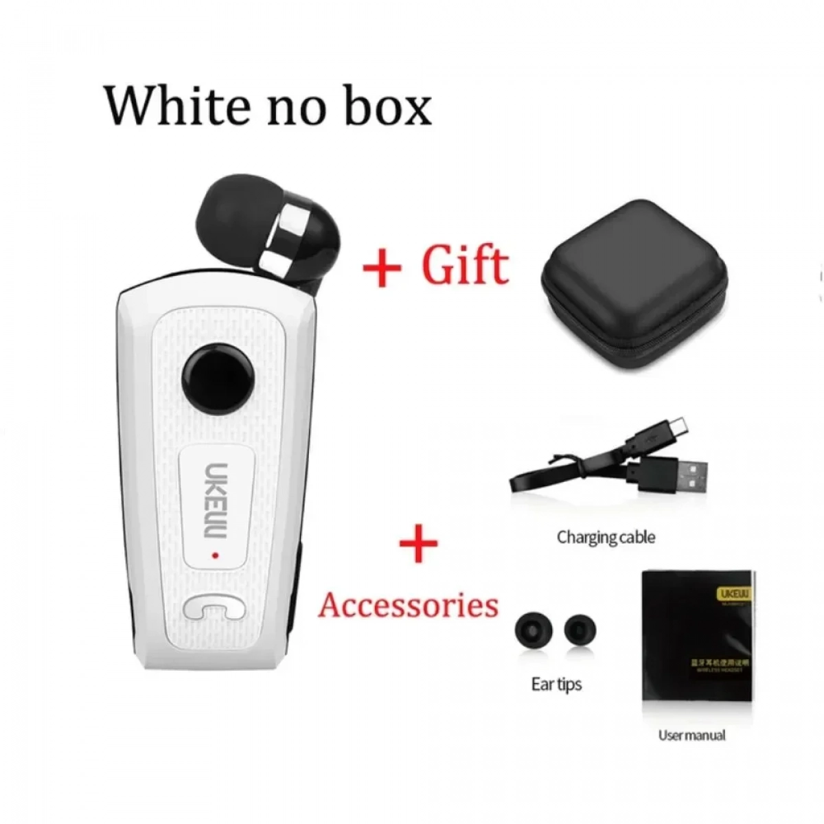 Handsfree UK E20 Bluetooth με Σύστημα Καλωδίου Περιέλιξης – Λευκό - Photo2