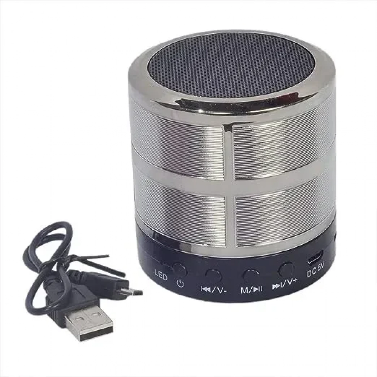 Bluetooth ηχείο Mp3 Player & FM - OEM WS-887, σε ασημί χρώμα