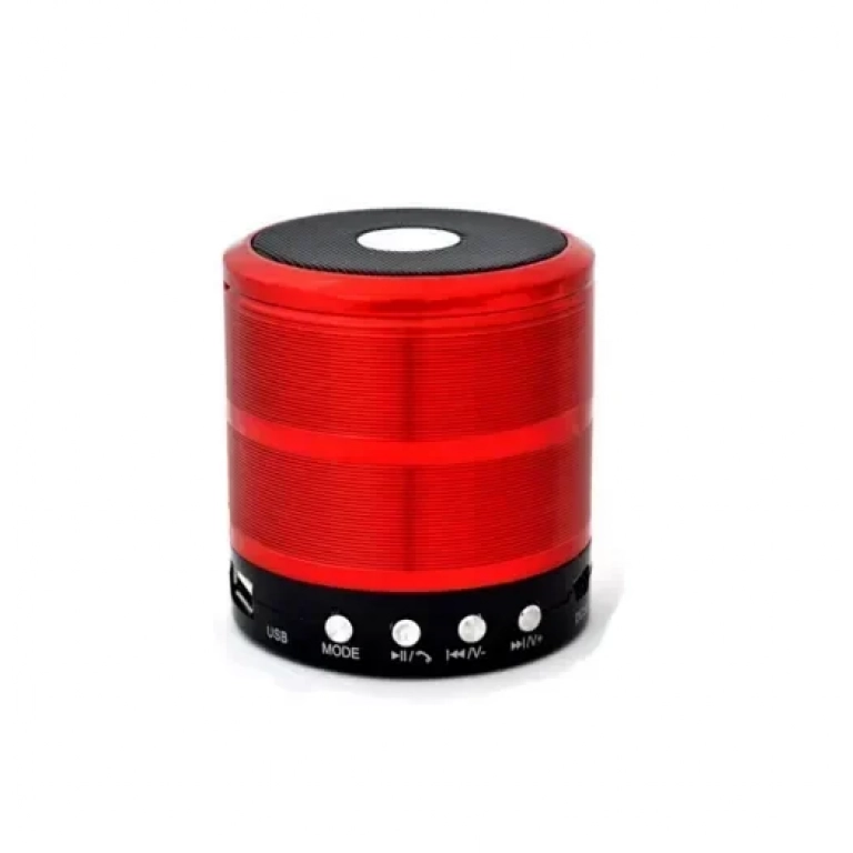 Bluetooth ηχείο Mp3 Player & FM - OEM WS-887, σε κόκκινο χρώμα