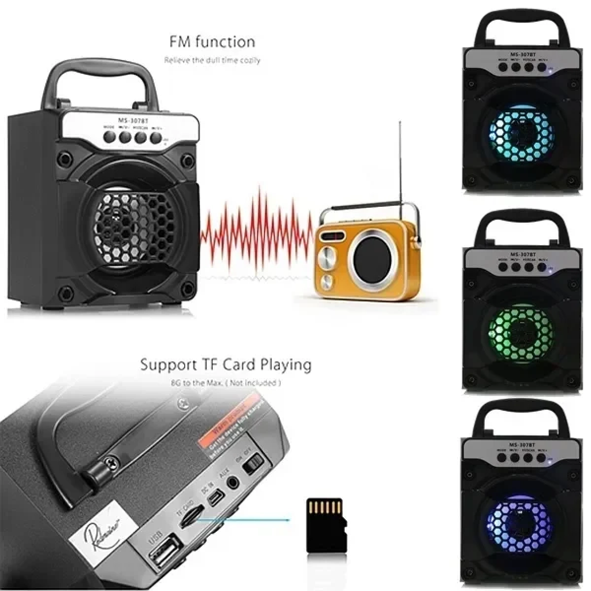 Bluetooth Ηχείο – OEM MS-307BT, σε μαύρο χρώμα
