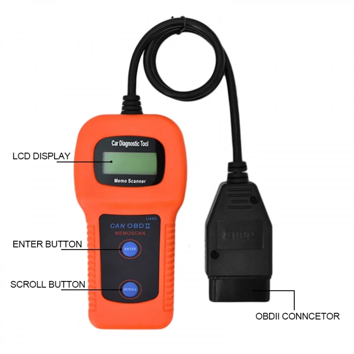 Διαγνωστικό αυτοκινήτου ψηφιακό LCD can obdii u480