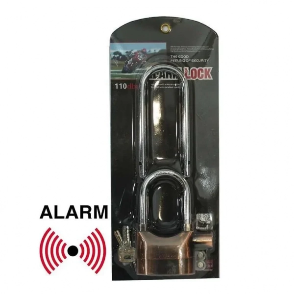 Διπλό Λουκέτο ΑLARM DISC LOCK με συναγερμό 110 dB από Ατσάλι
