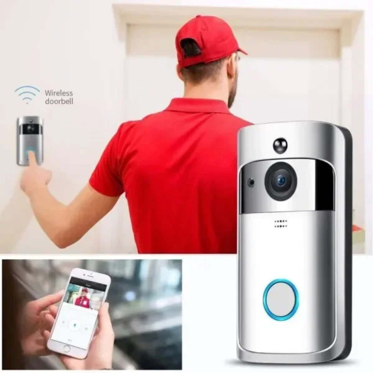 Ασύρματο κουδούνι πόρτας με κάμερα 720P WiFi Video Doorbell EKEN V5