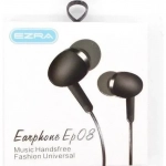 Ενσύρματα Ακουστικά ψείρες 3.5mm EZRA EP08, σε μαύρο χρώμα