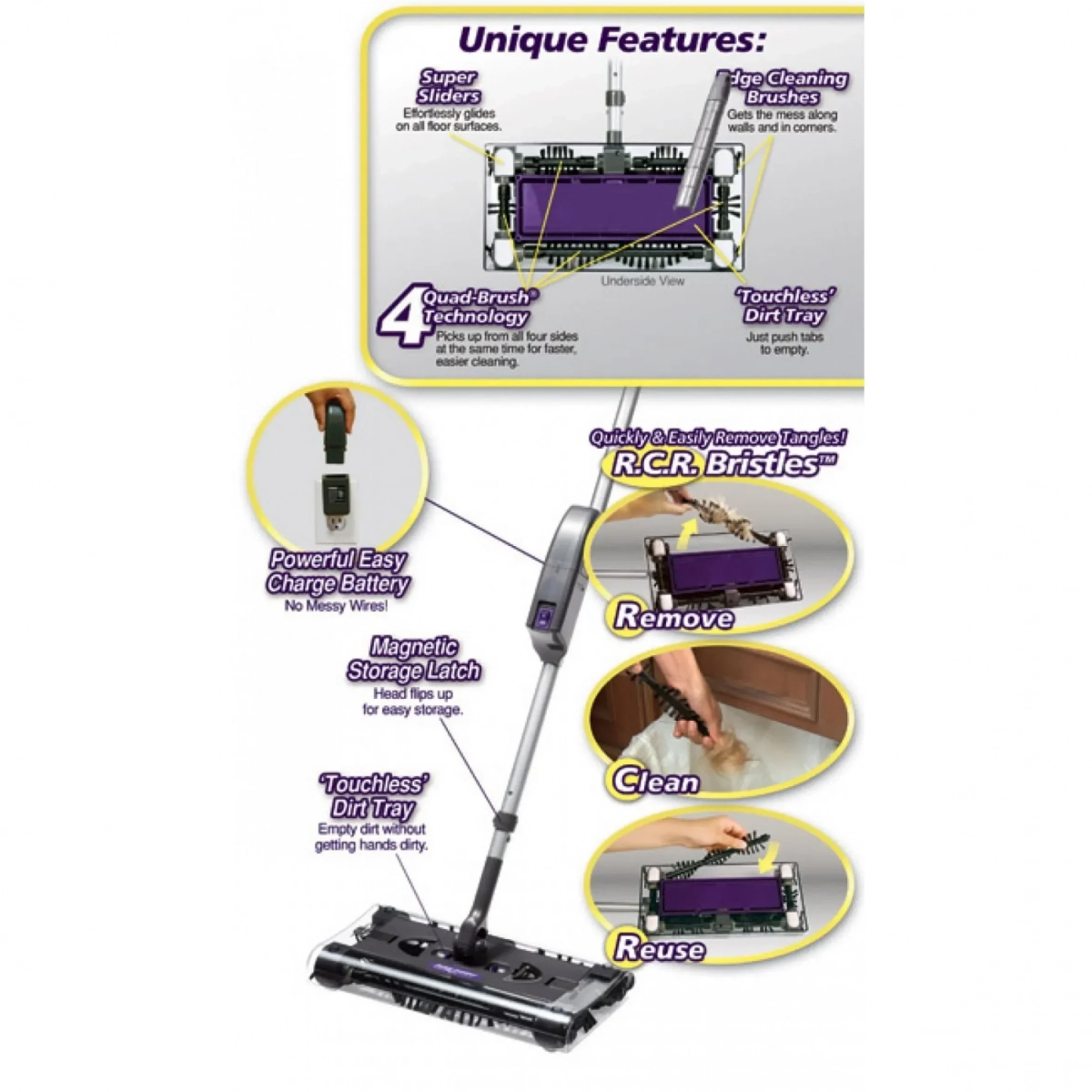 Επαναφορτιζόμενη σκούπα Swivel Super Sweeper max