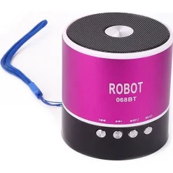 Φορητό ραδιοφωνάκι ψηφιακό Bluetooth Speaker Usb με εσωτερική μπαταρία – OEM Robot-068BT, σε μωβ χρώμα